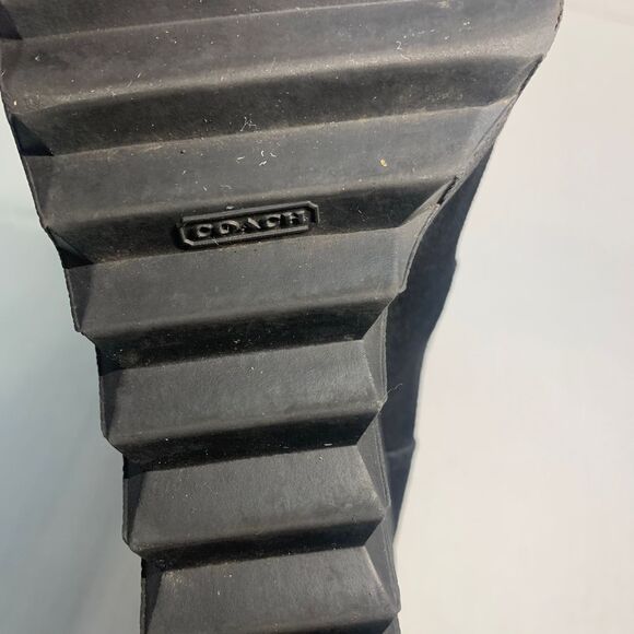 Coach Maisy Black Signature C Lace Up Wedge Boots size 8B - Picture 11 of 12